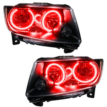 Load image into Gallery viewer, Oracle-11-13-Jeep-Grand-Cherokee-Pre-Assembled-Halo-Headlights-(Non-Hid)-Chrome---Red
