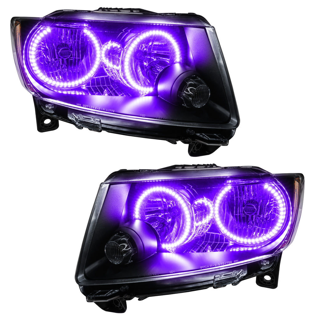 Oracle-11-13-Jeep-Grand-Cherokee-Pre-Assembled-Halo-Headlights-(Non-Hid)-Chrome---UvPurple
