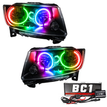 Load image into Gallery viewer, Oracle-11-13-Jeep-Grand-Cherokee-Smd-Hl-(Non-Hid)-Chrome---Colorshift-W-Bc1-Controller
