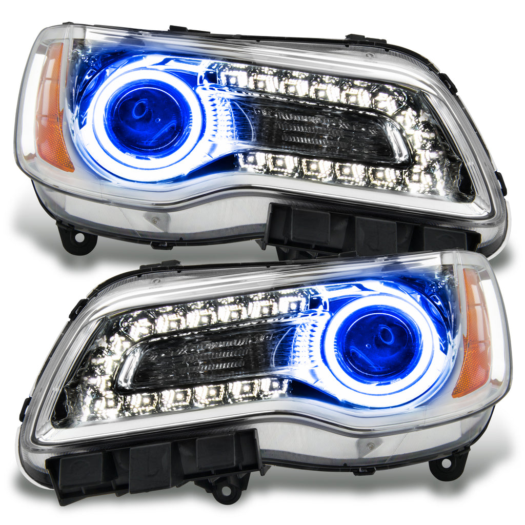 Oracle-11-14-Chrysler-300C-Non-Hid-Led-Halo-Headlights-Chrome-Housing---Blue