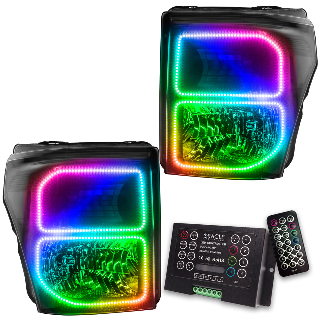 Oracle-11-16-Ford-F250350-Led-Hl---Black---Colorshift-W-2.0-Controller