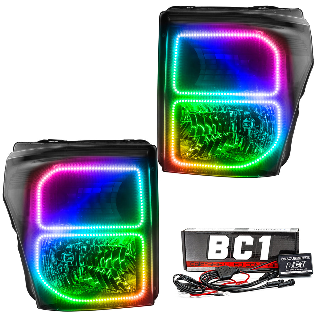 Oracle-11-16-Ford-F250350-Led-Hl---Black---Colorshift-W-Bc1-Controller