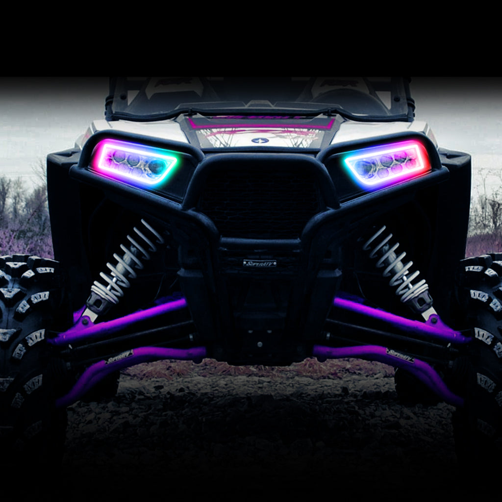Oracle-14-21-Polaris-Rzr-9001000-Turbo-Dynamic-RgbA-Seq-Turn-Signal-Headlight-Halo-Kit--Colorshift