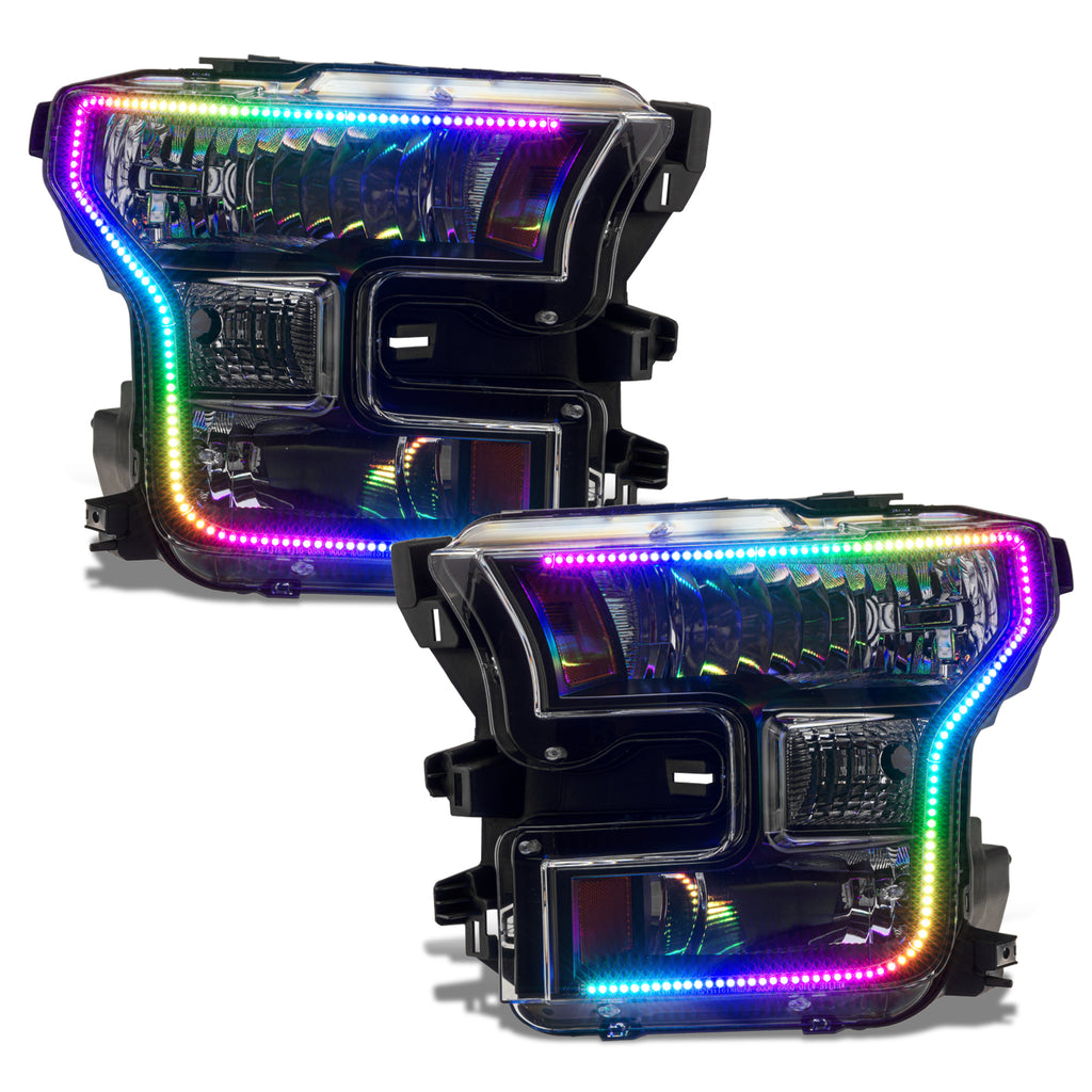 Oracle-15-17-Ford-F-150-Dynamic-RgbA-Pre-Assembled-Headlights-Halogen---Black-Edition---Colorshift