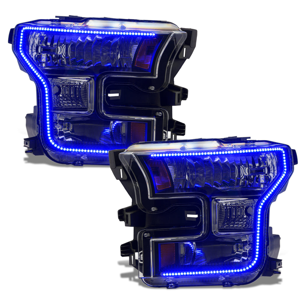 Oracle-15-17-Ford-F-150-Dynamic-RgbA-Pre-Assembled-Headlights-Halogen---Black-Edition---Colorshift