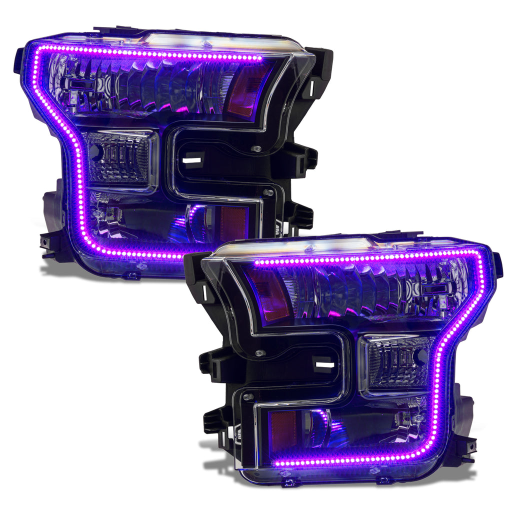 Oracle-15-17-Ford-F-150-Dynamic-RgbA-Pre-Assembled-Headlights-Halogen---Black-Edition---Colorshift