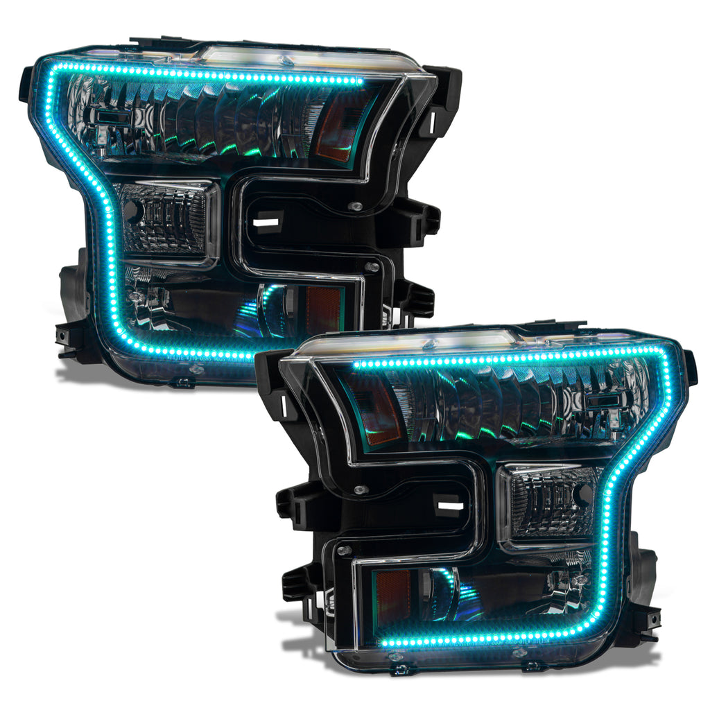 Oracle-15-17-Ford-F-150-Dynamic-RgbA-Pre-Assembled-Headlights-Halogen---Black-Edition---Colorshift