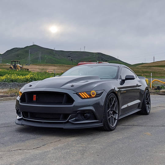 Oracle-15-17-Ford-Mustang-Dynamic-RgbA-Pre-Assembled-Headlights---Black-Edition---Colorshift