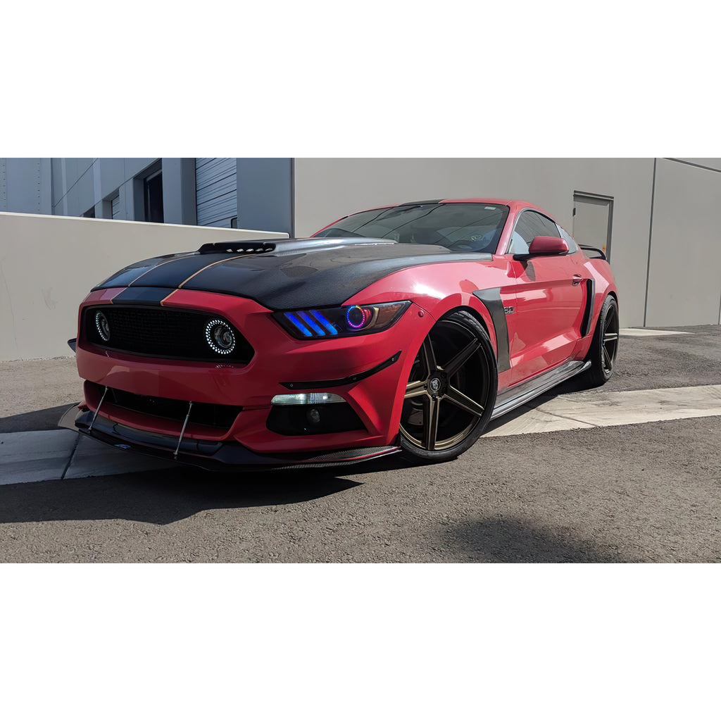 Oracle-15-17-Ford-Mustang-Dynamic-RgbA-Pre-Assembled-Headlights---Black-Edition---Colorshift