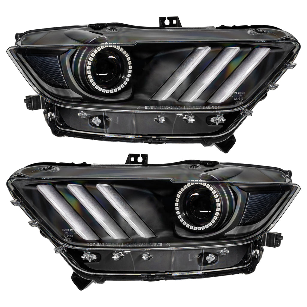 Oracle-15-17-Ford-Mustang-Dynamic-RgbA-Pre-Assembled-Headlights---Black-Edition---Colorshift