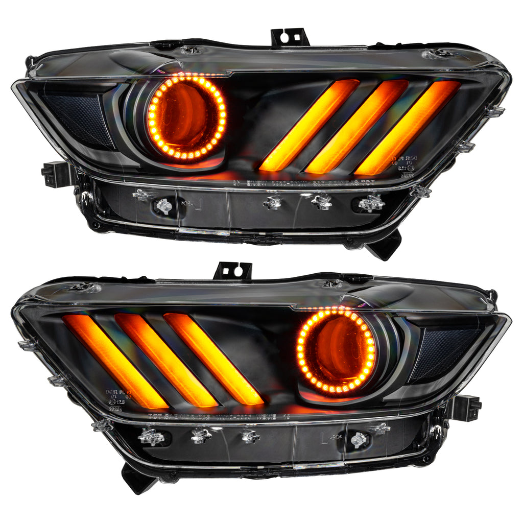 Oracle-15-17-Ford-Mustang-Dynamic-RgbA-Pre-Assembled-Headlights---Black-Edition---Colorshift