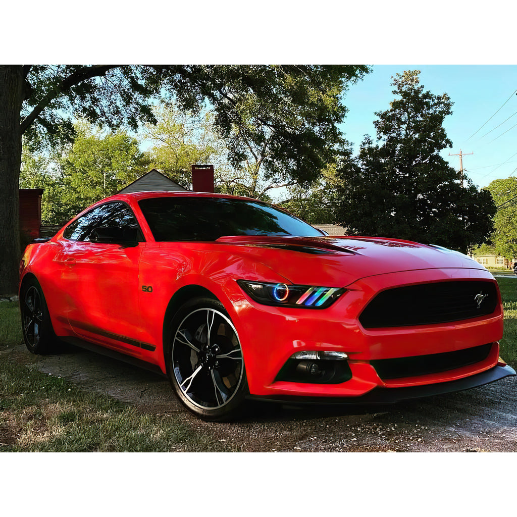 Oracle-15-17-Ford-Mustang-Dynamic-RgbA-Pre-Assembled-Headlights---Black-Edition---Colorshift