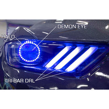 Load image into Gallery viewer, Oracle-15-17-Ford-Mustang-Dynamic-RgbA-Pre-Assembled-Headlights---Black-Edition---Colorshift
