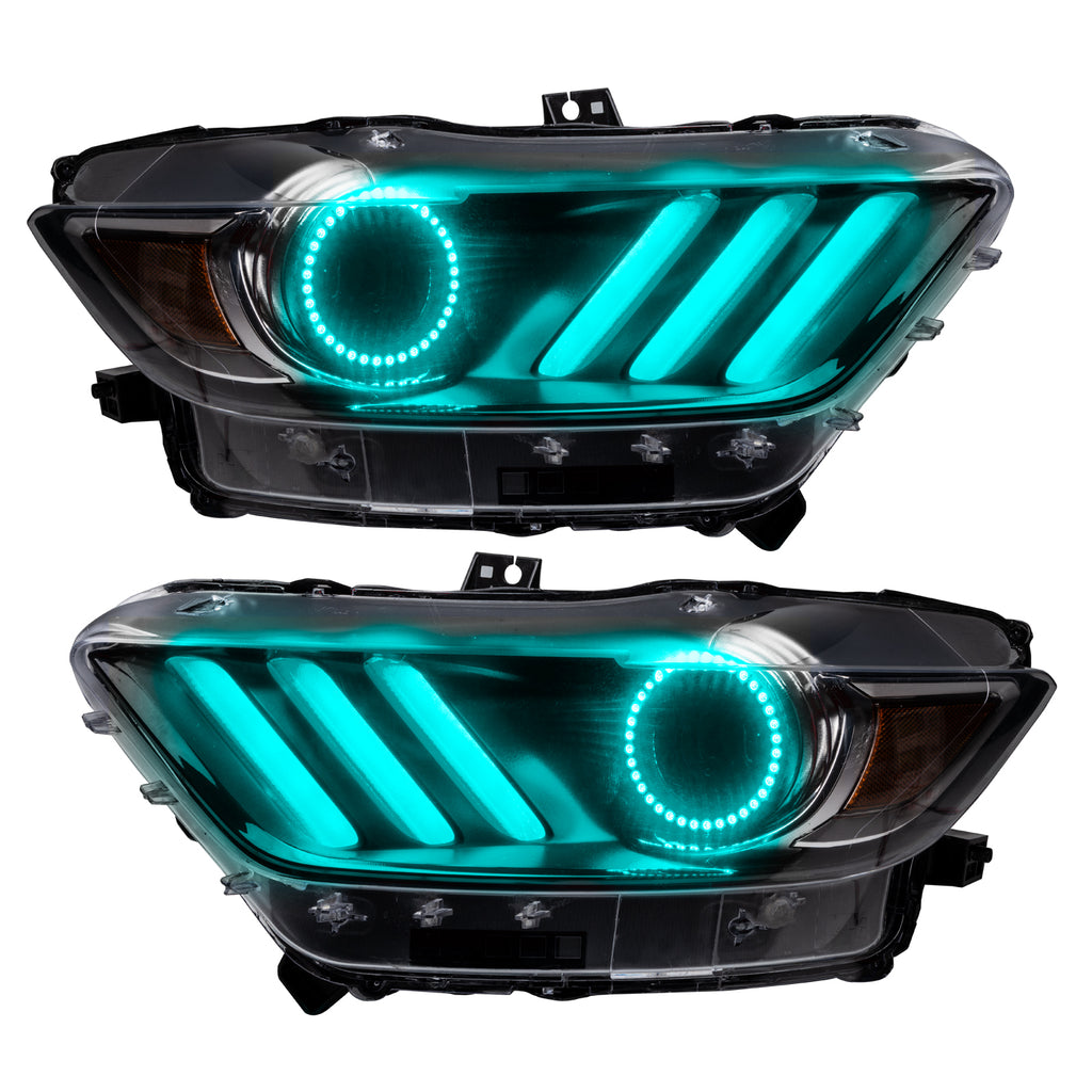 Oracle-15-17-Ford-Mustang-V6GtShelby-Drl-Upgrade-W-Halo-Kit---Colorshift-W-Bc1-Controller