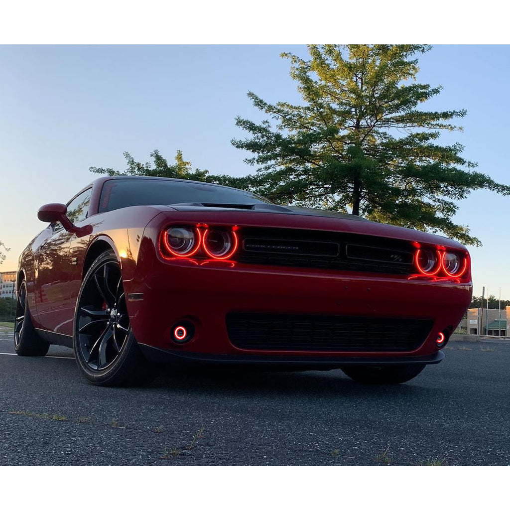 Oracle-15-23-Dodge-Challenger-Dynamic-Surface-Mount-HeadlightFog-Light-Halo-Kit-Combo---Colorshift