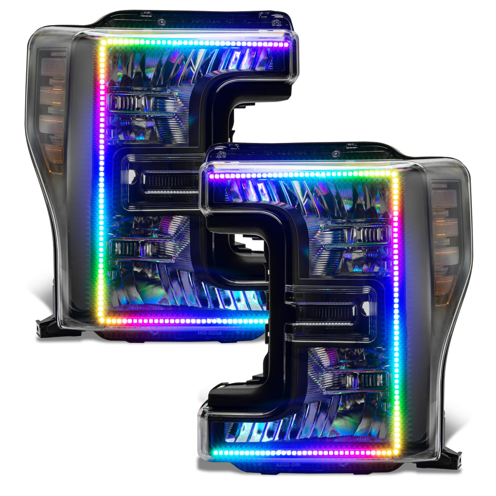 Oracle-17-19-Ford-F-250-Sd-Dynamic-Pre-Assembled-Headlights---Halogen---Black-Edition---Colorshift