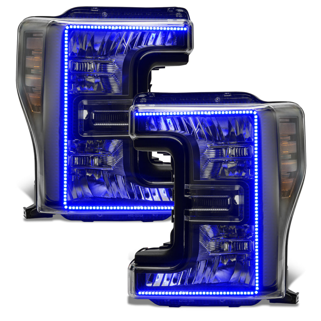Oracle-17-19-Ford-F-250-Sd-Dynamic-Pre-Assembled-Headlights---Halogen---Black-Edition---Colorshift