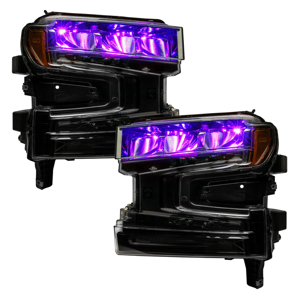 Oracle-19-21-SilveradoSierra-1500-Rgb-Demon-Eye-Headlight-Upgrade-Kit---Colorshift-WO-Controller