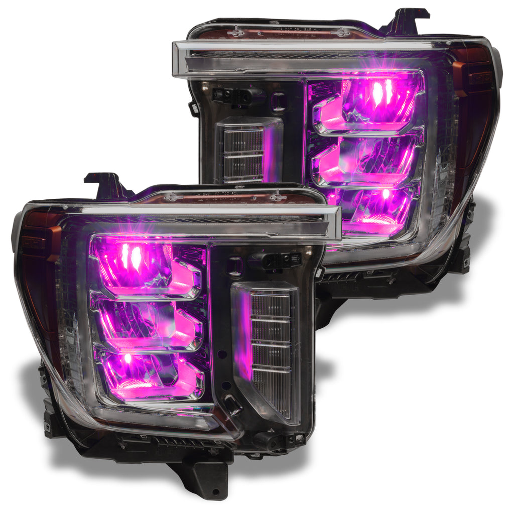 Oracle-19-21-SilveradoSierra-1500-Rgb-Demon-Eye-Headlight-Upgrade-Kit---Colorshift-WO-Controller