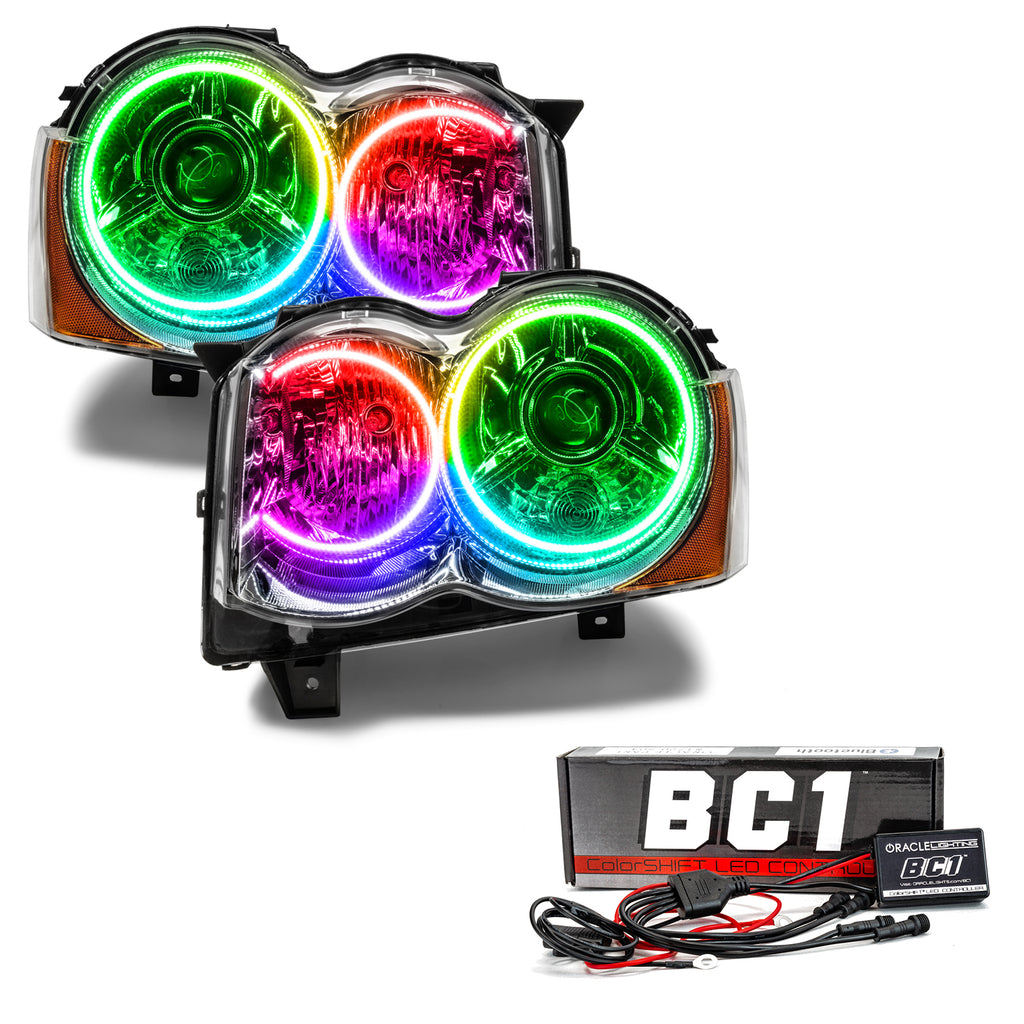 Oracle-2008-2010-Jeep-Grand-Cherokee-Pre-Assembled-Led-Halo-Headlights---(Hid)