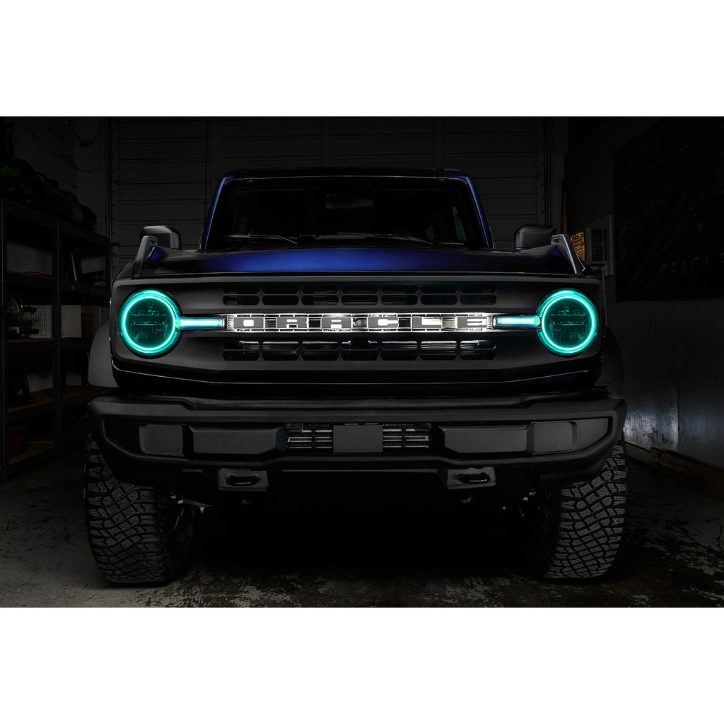 Oracle-21-22-Ford-Bronco-Headlight-Halo-Kit-WDrl-Bar---Base-Headlights-Colorshift--W2.0-Controller