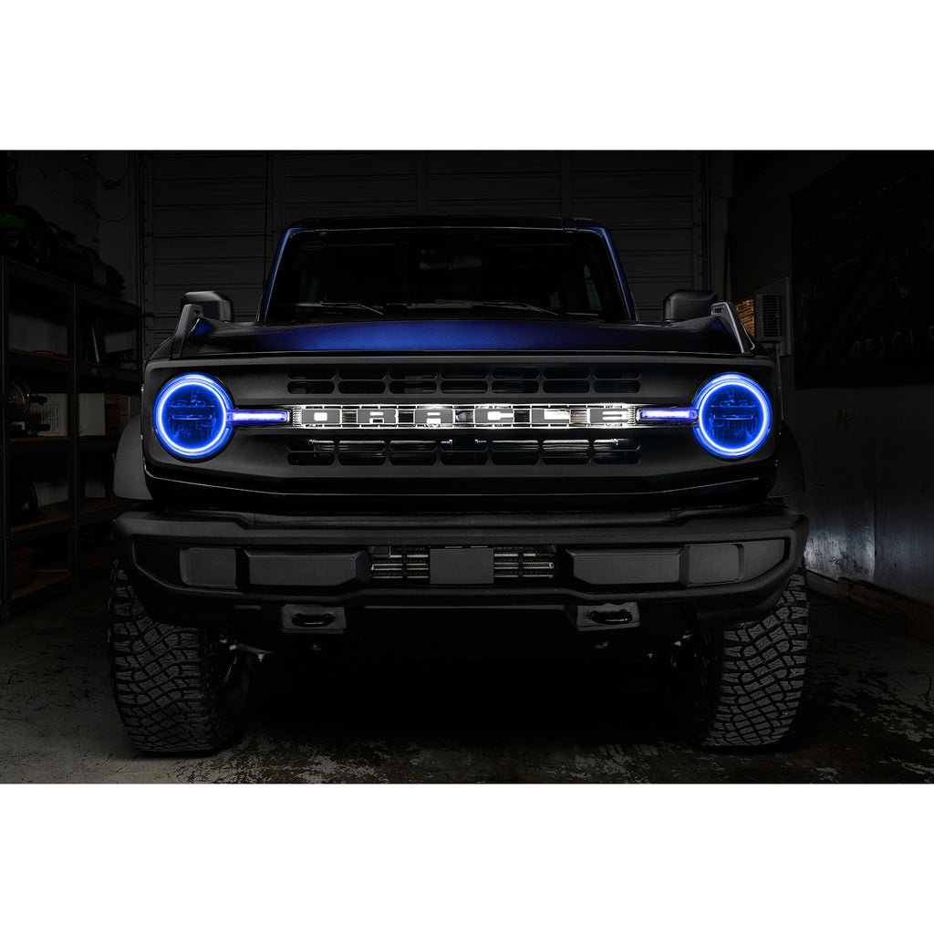 Oracle-21-22-Ford-Bronco-Headlight-Halo-Kit-WDrl-Bar---Base-Headlights-Colorshift--W2.0-Controller
