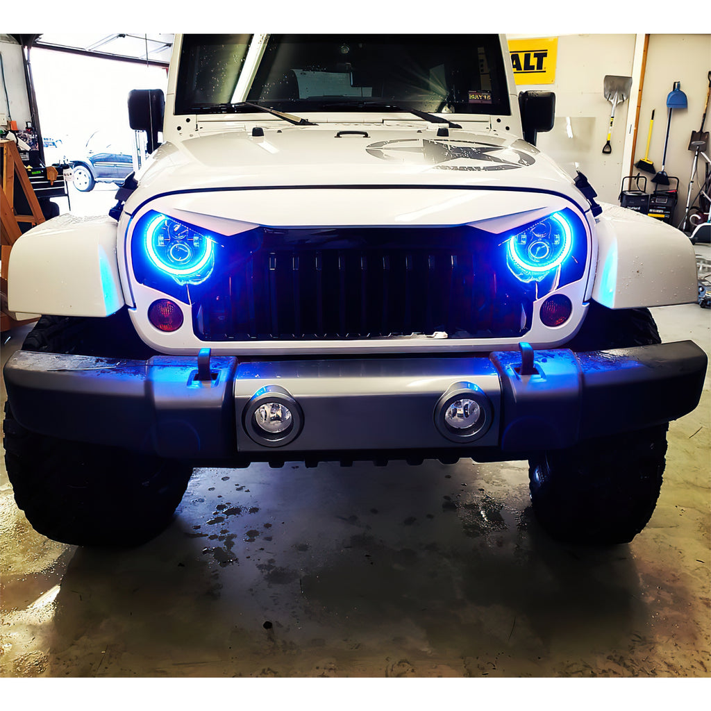 Oracle-7In-High-Powered-Led-Headlights---Black-Bezel---Colorshift-No-Controller