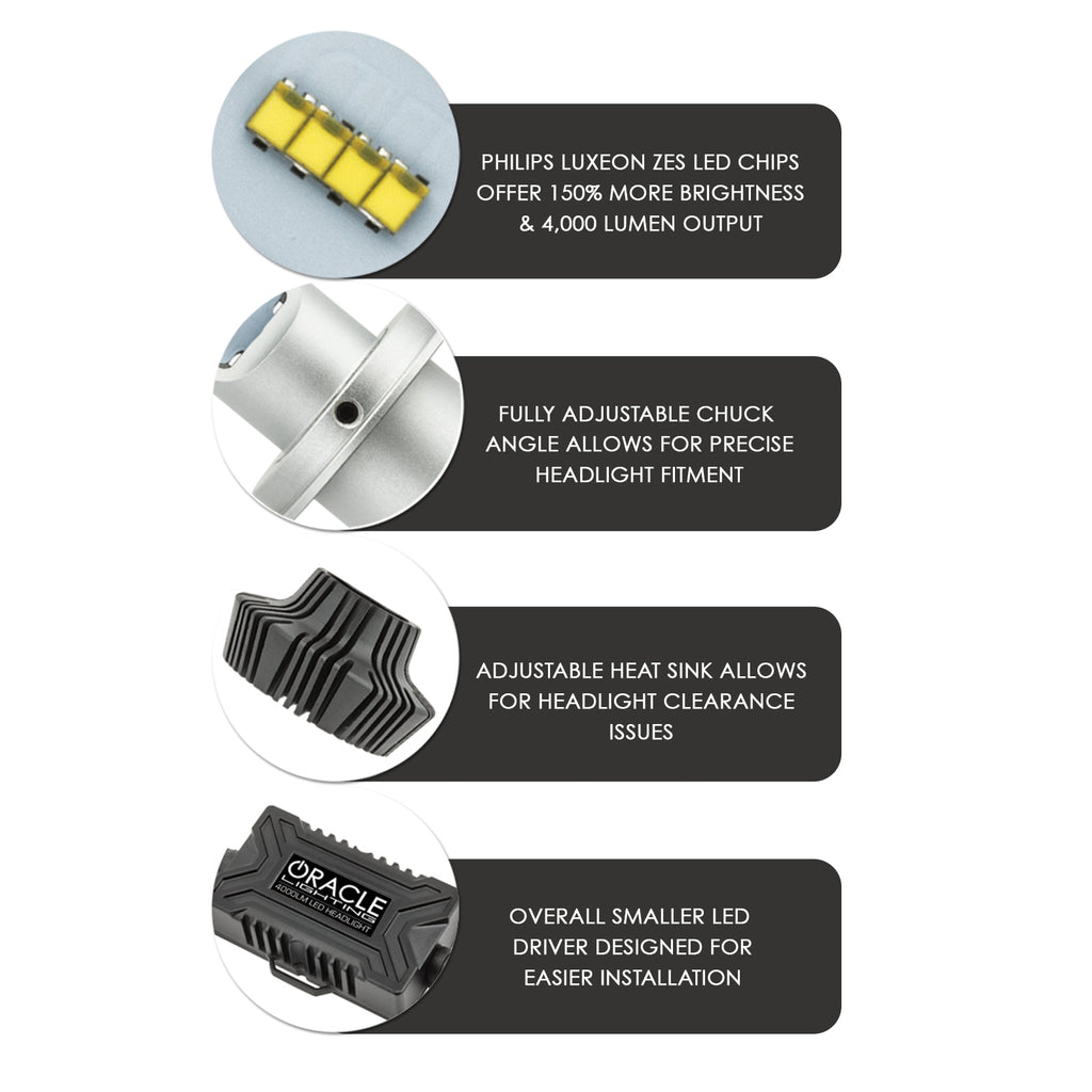 Oracle-9005-4000-Lumen-Led-Headlight-Bulbs-(Pair)---6000K