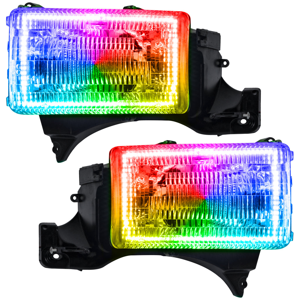 Oracle-94-02-Dodge-Ram-Pre-Assembled-Halo-Headlights---Colorshift-W-Simple-Controller