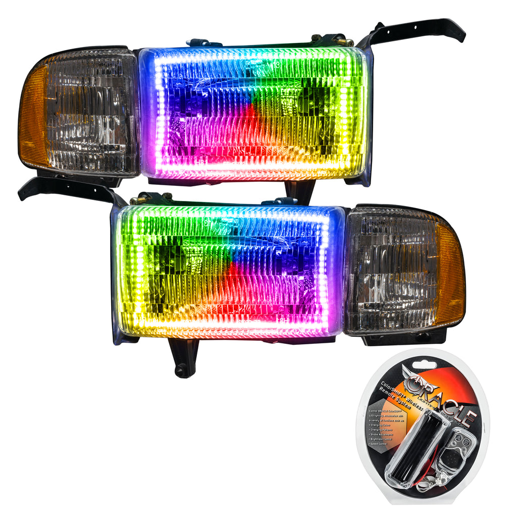 Oracle-94-02-Dodge-Ram-Pre-Assembled-Halo-Headlights---Colorshift