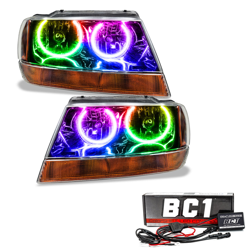 Oracle-99-04-Jeep-Grand-Cherokee-Smd-Hl---Black---Colorshift-W-Bc1-Controller