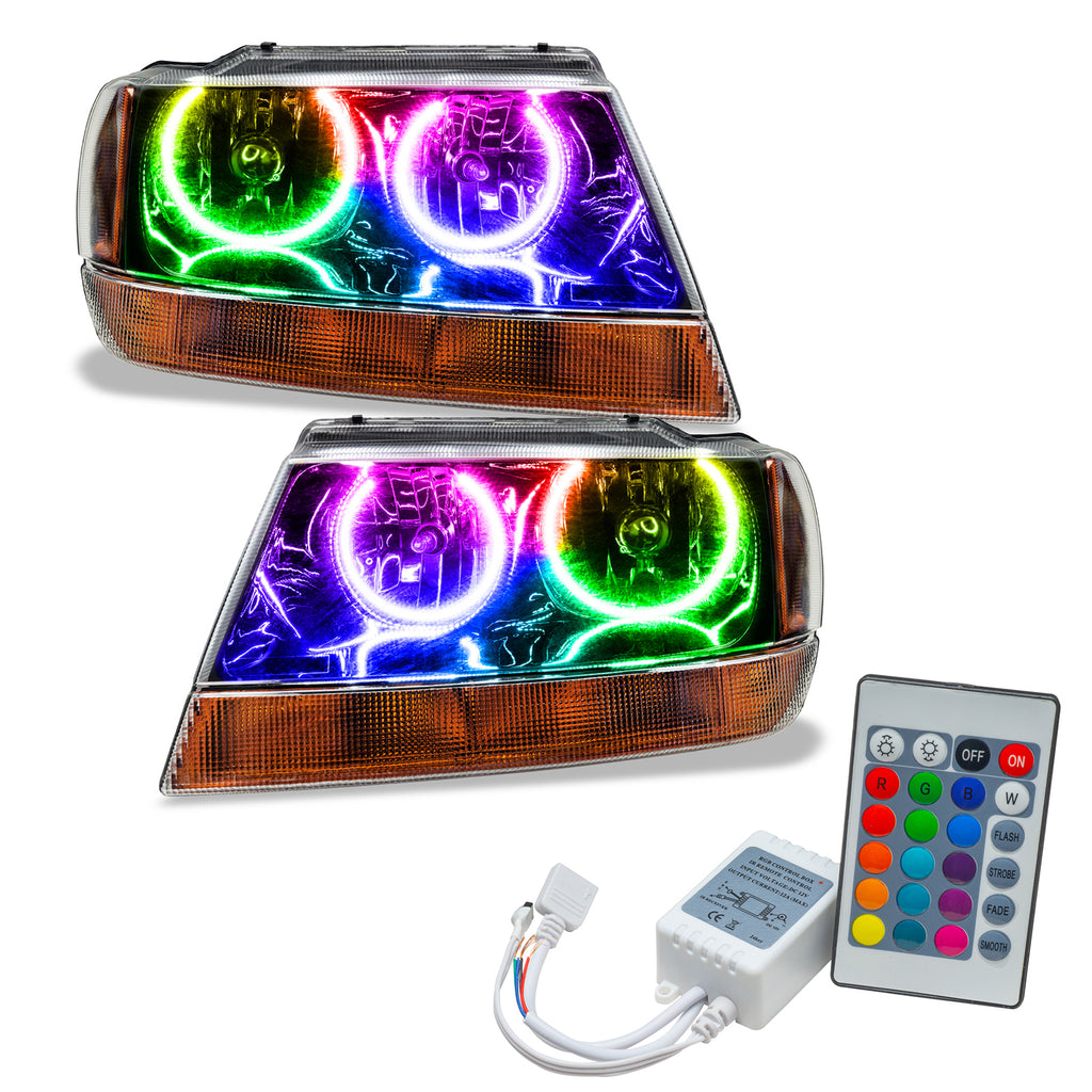 Oracle-99-04-Jeep-Grand-Cherokee-Smd-Hl---Black---Colorshift-W-Simple-Controller