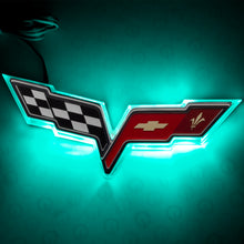 Load image into Gallery viewer, Oracle-Chevrolet-Corvette-C6-Illuminated-Emblem---Aqua