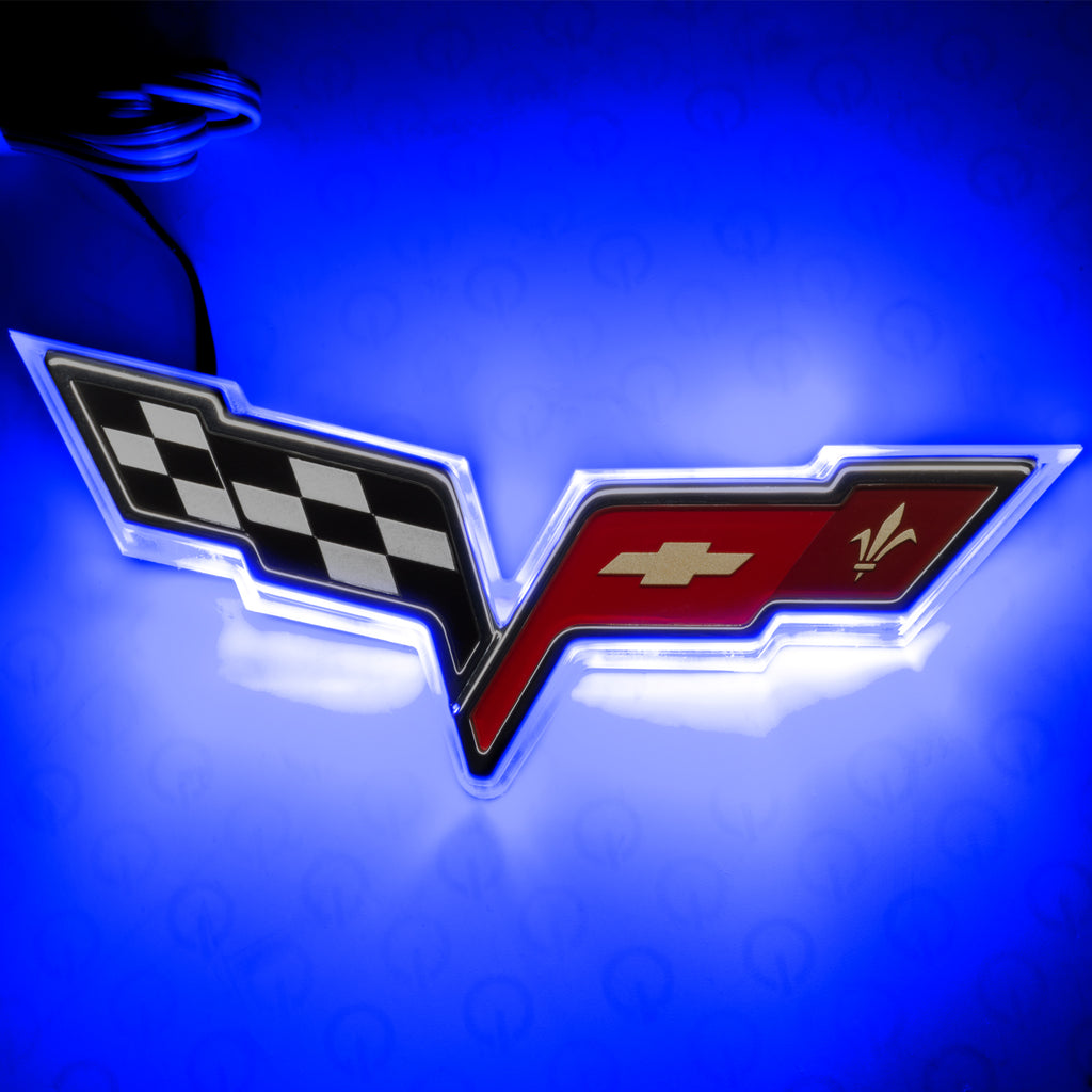 Oracle-Chevrolet-Corvette-C6-Illuminated-Emblem---Dual-Intensity---Blue