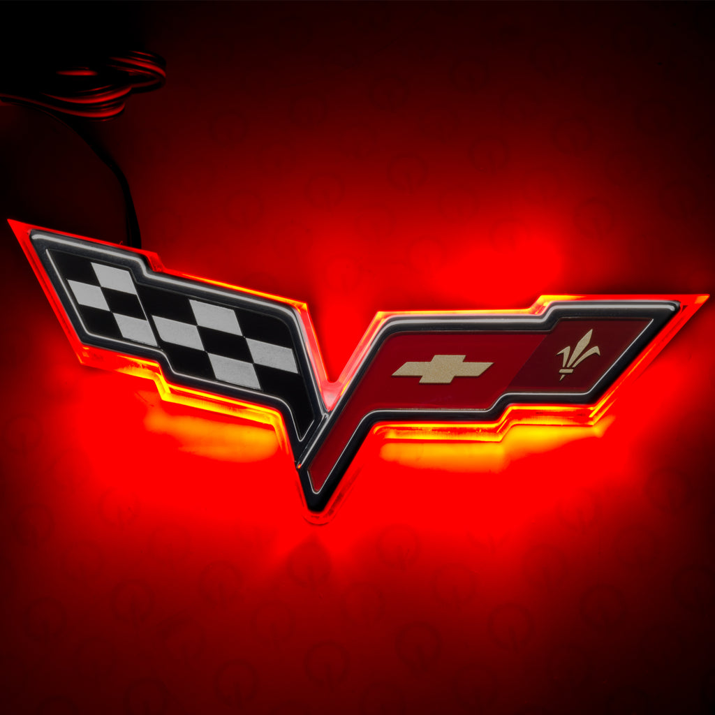 Oracle-Chevrolet-Corvette-C6-Illuminated-Emblem---Dual-Intensity---Red