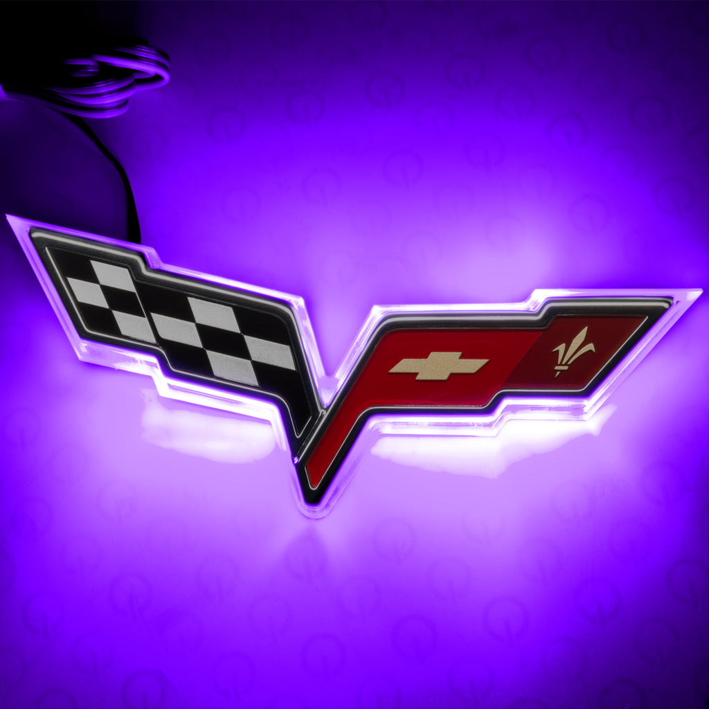 Oracle-Chevrolet-Corvette-C6-Illuminated-Emblem---Dual-Intensity---UvPurple