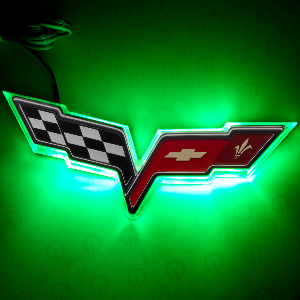 Oracle-Chevrolet-Corvette-C6-Illuminated-Emblem---Green