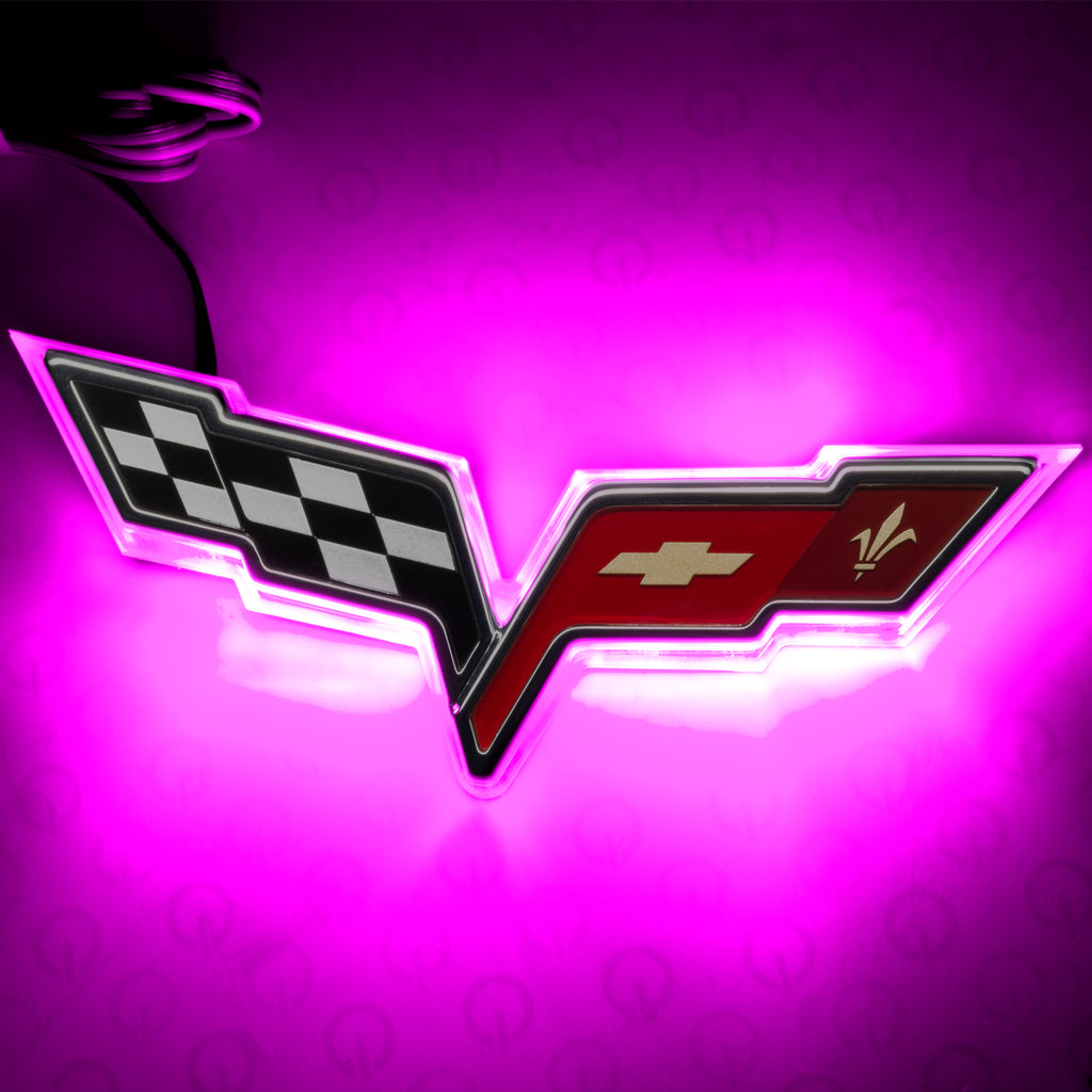 Oracle-Chevrolet-Corvette-C6-Illuminated-Emblem---Pink