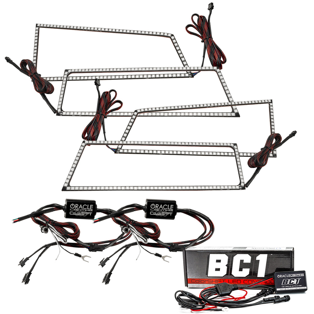Oracle-Chevy-Silverado-03-06-Square-Dual-Halo-Kit---Colorshift-W-Bc1-Controller