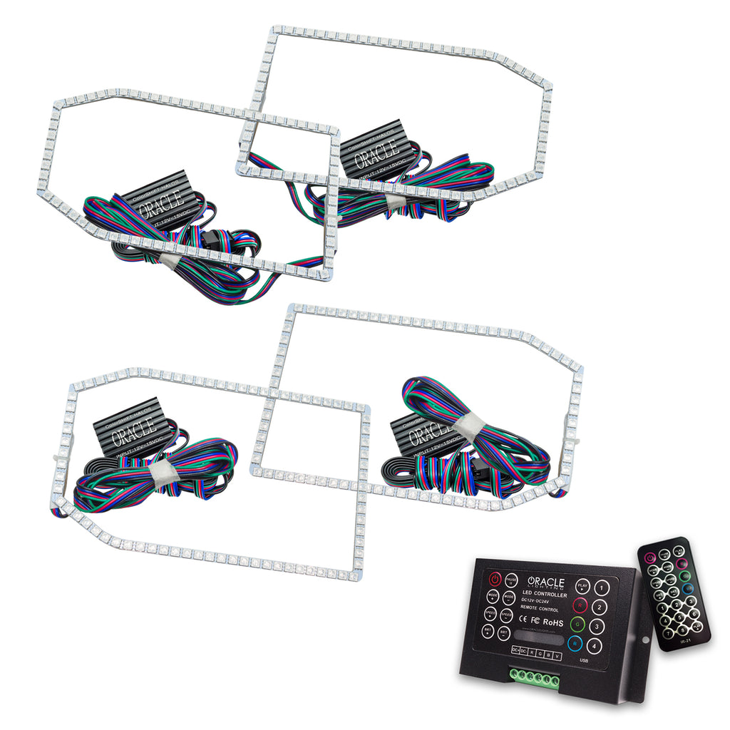 Oracle-Chevy-Silverado-14-15-Halo-Kit-Non-Projector-Style---Colorshift-W-2.0-Controller