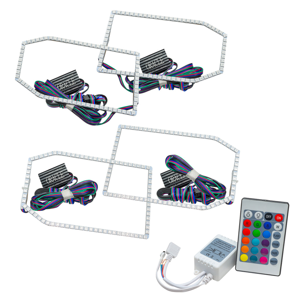 Oracle-Chevy-Silverado-14-15-Halo-Kit-Non-Projector-Style---Colorshift-W-Simple-Controller