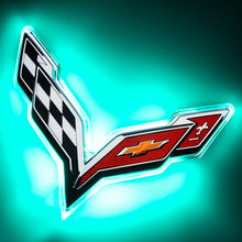 Load image into Gallery viewer, Oracle-Corvette-C7-Rear-Illuminated-Emblem---Aqua