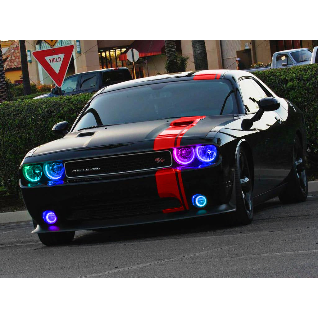 Oracle-Dodge-Challenger-08-14-Led-Waterproof-Halo-Kit---Colorshift-W-Simple-Controller