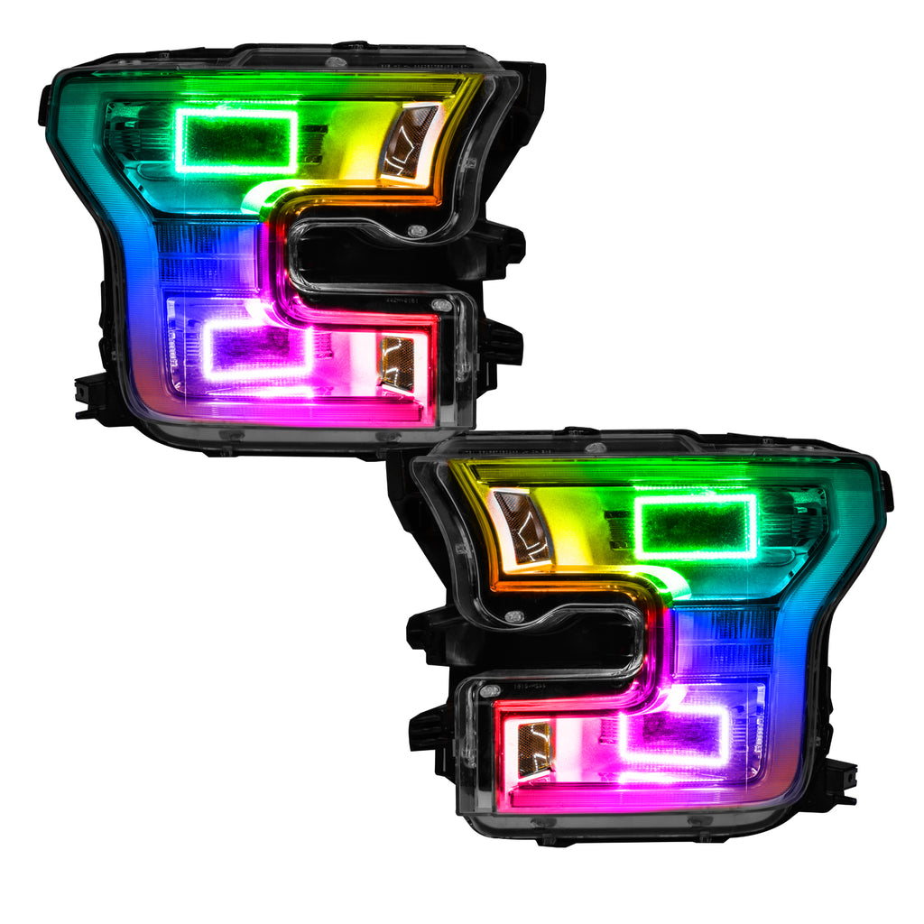 Oracle-Ford-F-150-15-17-Projector-Headlight-Halo-Kit---Colorshift-W-Simple-Controller