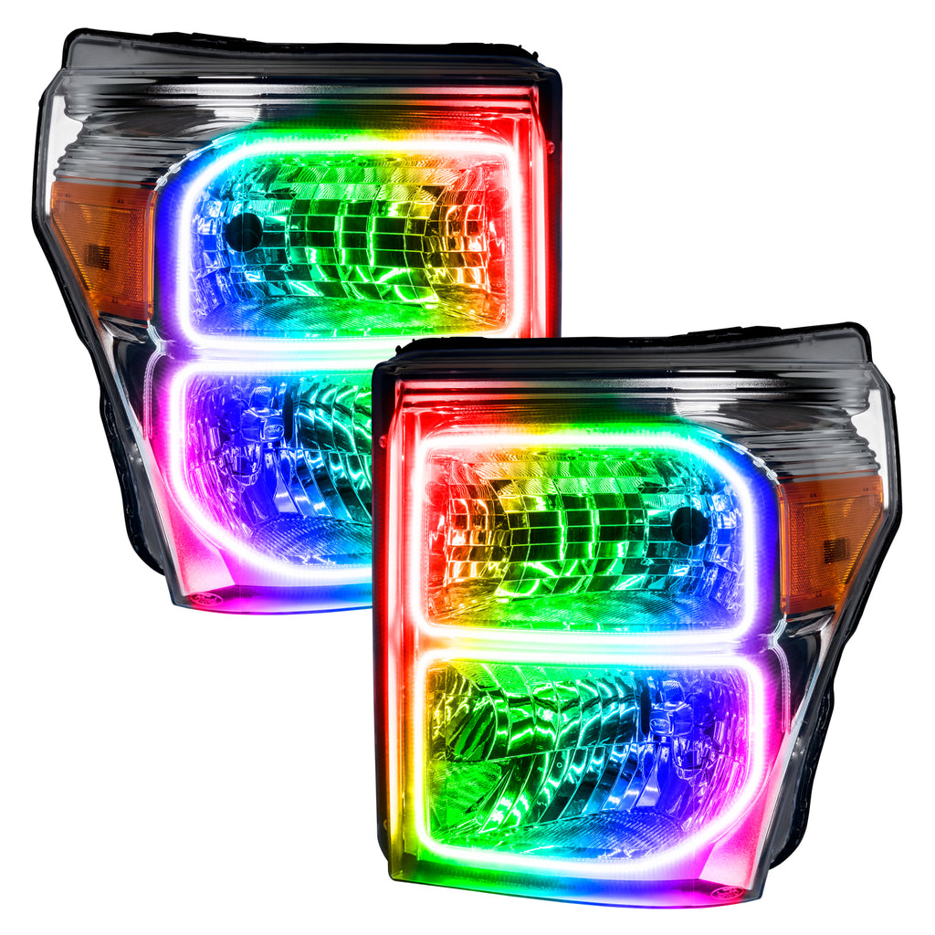 Oracle-Ford-F250350-11-16-Dynamic-Halo-Kit---Square-Ring-Design---Colorshift---Dynamic
