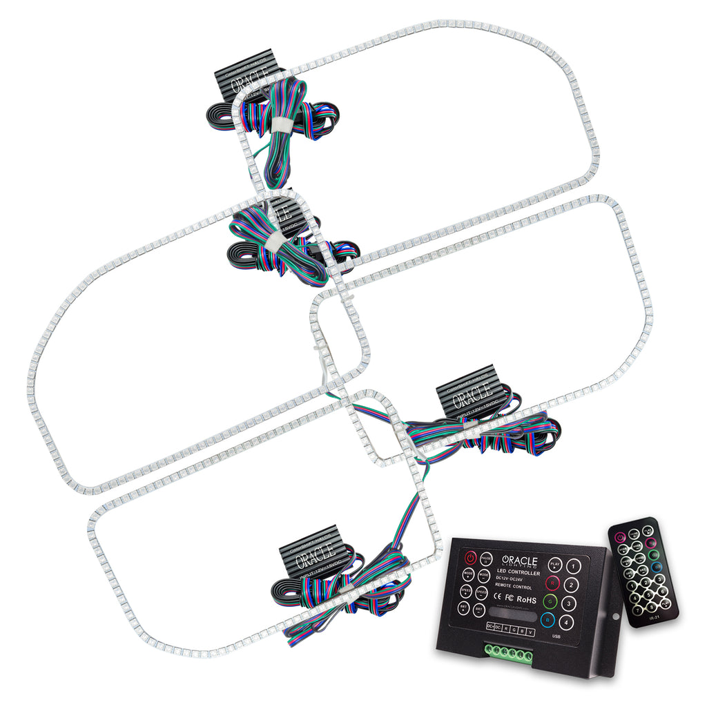 Oracle-Ford-F250350-11-16-Halo-Kit-(Square-Ring-Design)---Colorshift-W-2.0-Controller