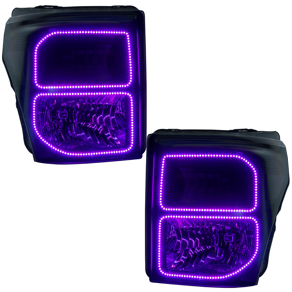 Oracle-Ford-F250350-11-16-Halo-Kit-(Square-Ring-Design)---Colorshift-W-Bc1-Controller