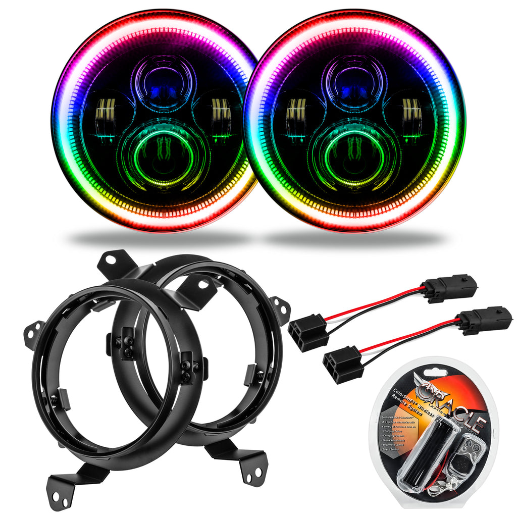 Oracle-Jeep-Wrangler-JlGladiator-Jt-7In.-High-Powered-Led-Headlights-(Pair)---Colorshift