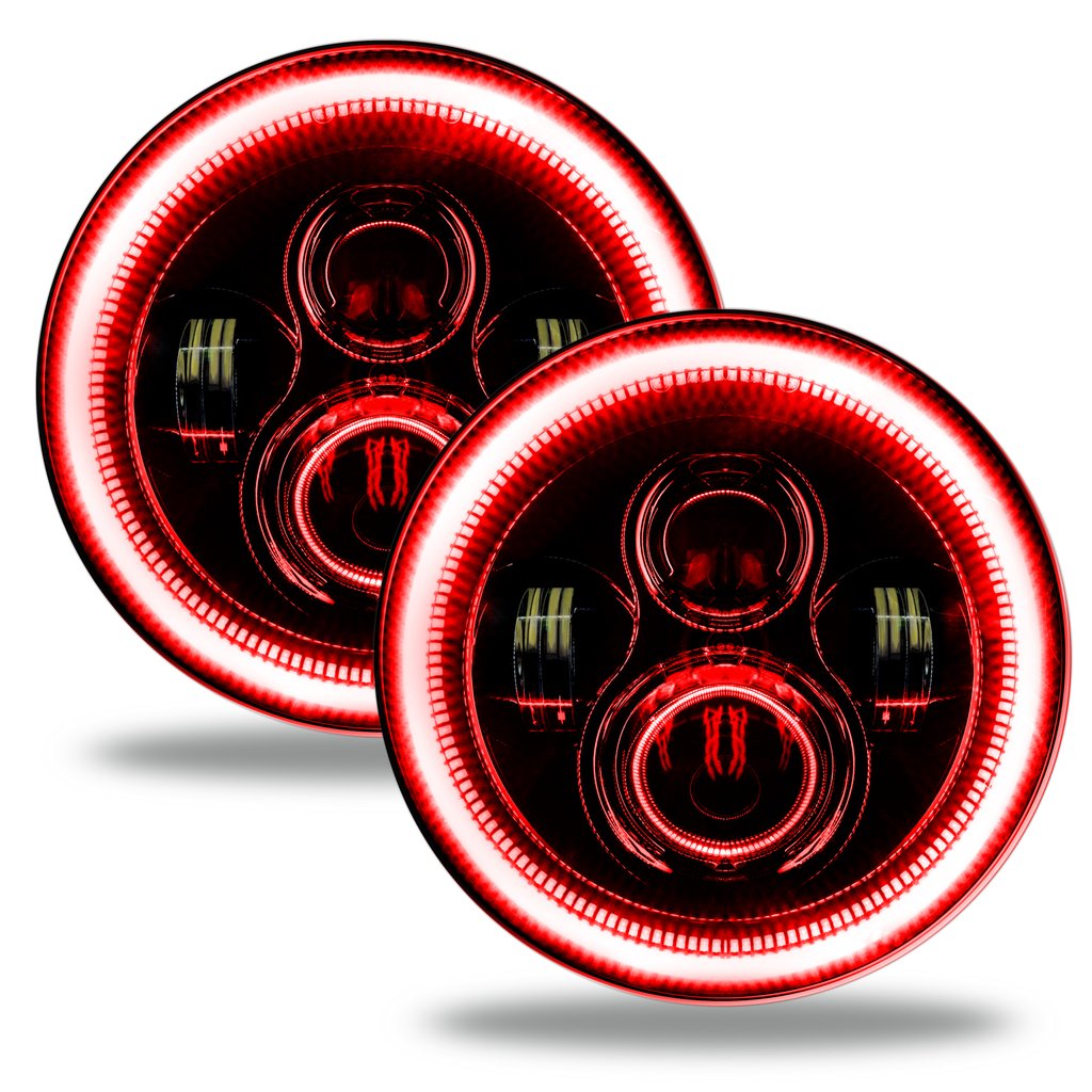 Oracle-Jeep-Wrangler-JlGladiator-Jt-7In.-High-Powered-Led-Headlights-(Pair)---Red
