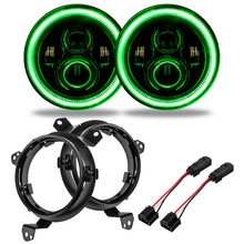 Load image into Gallery viewer, Oracle-Jeep-Wrangler-JlGladiator-Jt-7In.-High-Powered-Led-Headlights-(Pair)---Green